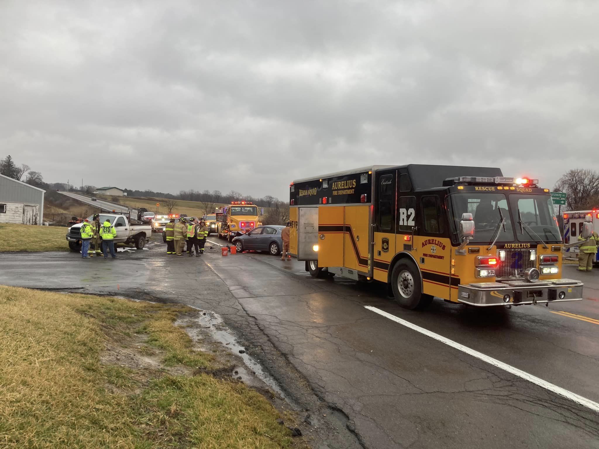 One Person Taken to Hospital after Aurelius Crash