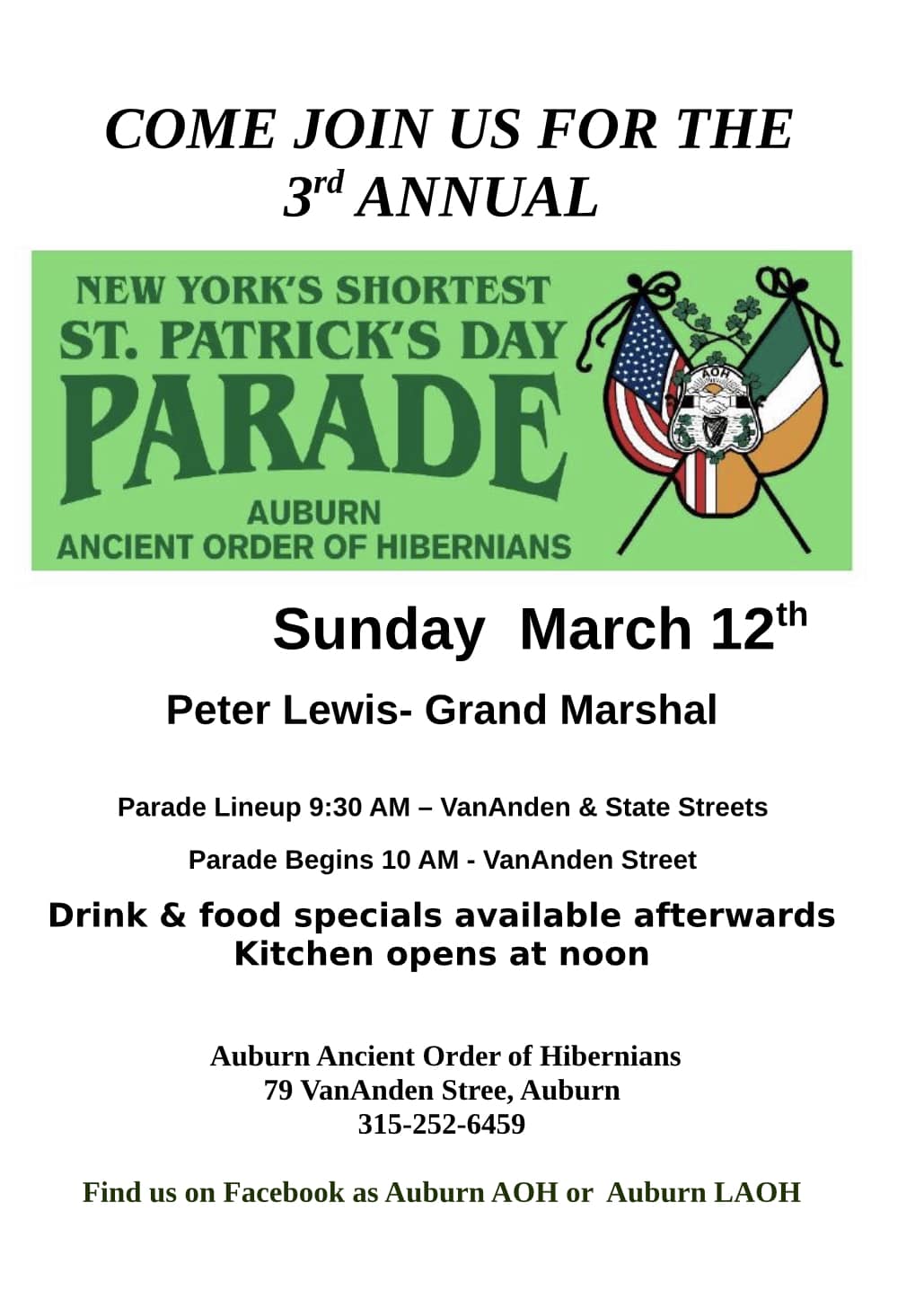 New York’s Shortest St Patrick’s Day Parade Returns to Auburn