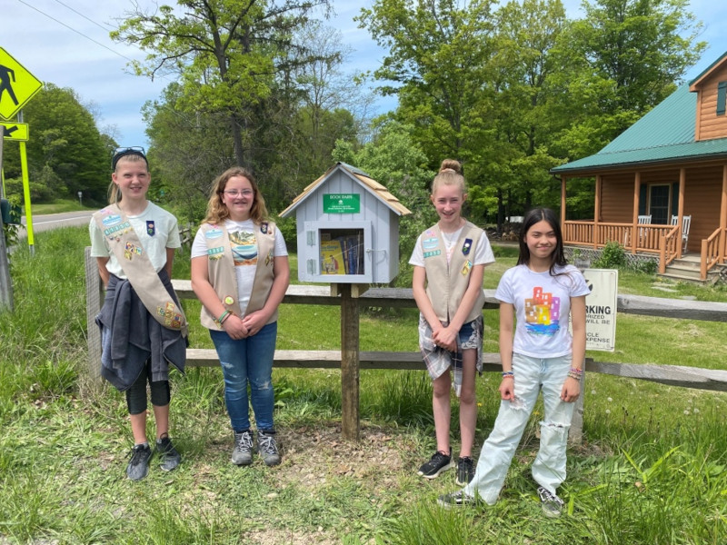 Girl Scouts Build Book Barn in Ithaca