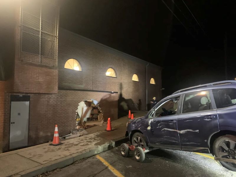 Ithaca Police Chase Ends Up With Parked Car Pushed Into School