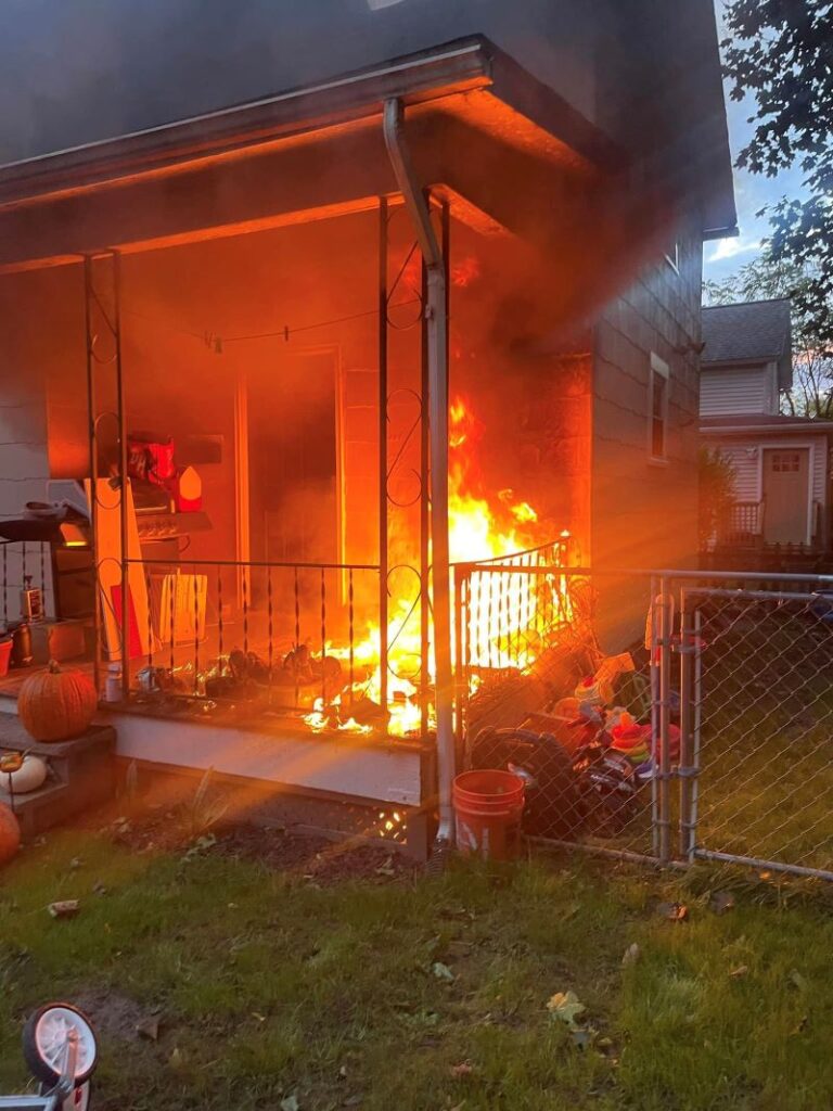Firefighters Prevent Porch Fire From Spreading at Geneva Home Finger