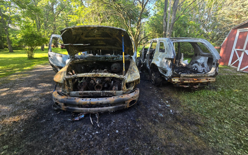 Two Vehicles Destroyed in Middlesex Fire