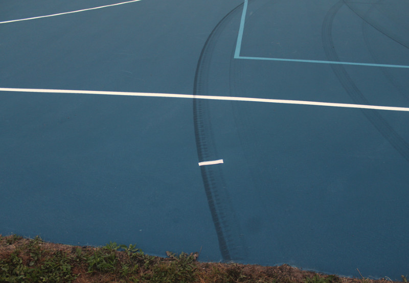 Vehicle Damages Basketball Court in Geneva Park