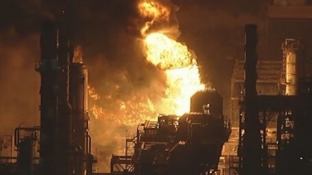 Firefighters battle large blaze at Chevron refinery in Southern California