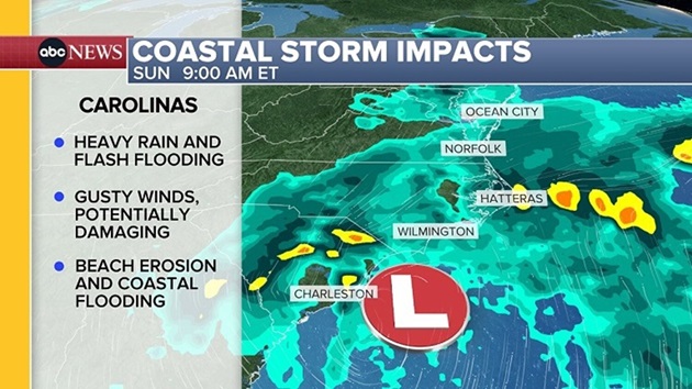 Potential nor’easter poses threat to East Coast, bringing heavy rain, damaging winds to major cities