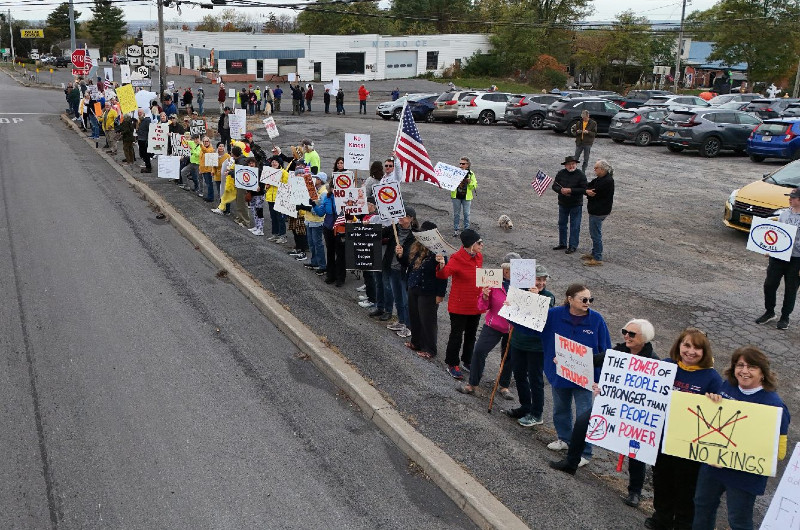 “No Kings Day” Rally in Ovid Draws Almost 200