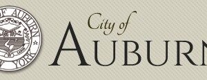 The official seal and name for the City of Auburn, New York, featuring a circular seal and text.