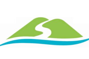 Logo for Seneca Lake Pure Waters Association, featuring green hills with a winding path above a blue lake.