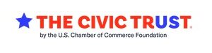 Blue star and red & blue text logo for "THE CIVIC TRUST" by the U.S. Chamber of Commerce Foundation.