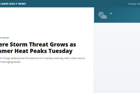 Weather forecast for the Finger Lakes: Severe Storm Threat Grows as Summer Heat Peaks Tuesday