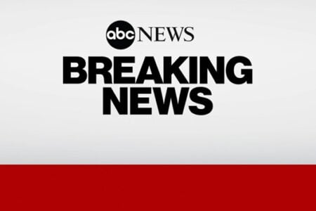 ABC News "BREAKING NEWS" graphic: bold black text on a white background with a red bottom bar.