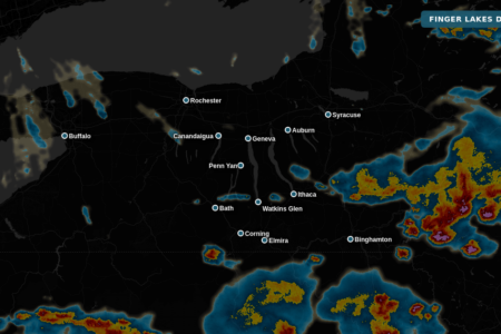 Radar showing storms have cleared the Finger Lakes region