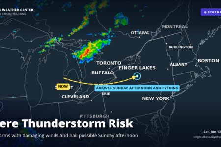 Weather forecast for the Finger Lakes: Enjoy today's sunshine — Sunday brings a severe storm threat